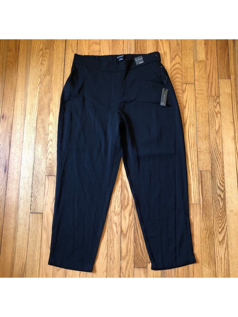 Dictionary NWT Women's Black Polyester Straight Pants Button Elastic Waist - L